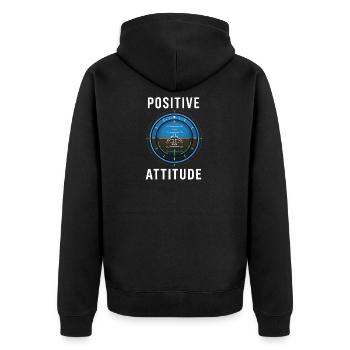 Positivität Pilot - Unisex Premium Bio Zip Hoodie - Schwarz - Hinten - Nico (187cm)