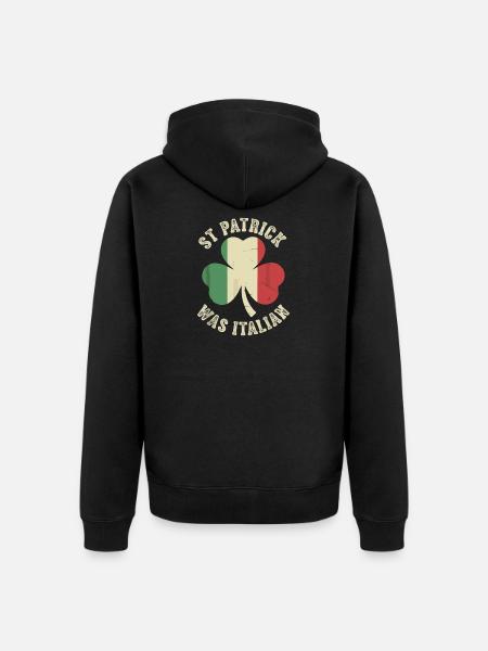 St Patrick Italien Kleeblatt - Unisex Premium Bio Zip Hoodie - Schwarz