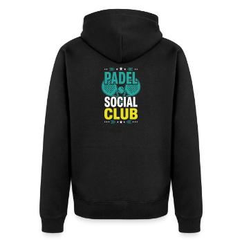 Padel-mädchen Padel-spieler Padel-tennis-geschenk - Unisex Premium Bio Zip Hoodie - Schwarz - Hinten - Nico (187cm)