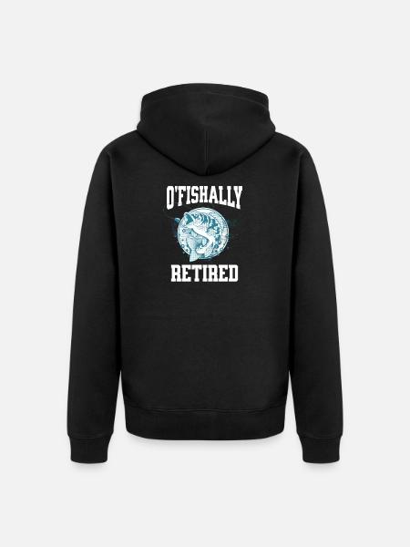 Ofishally Retired Funny Fishing Retirement Gift - Unisex Premium Organic Zip Hoodie - black
