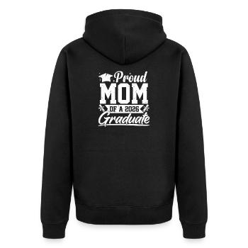 proud mom of a 2026 graduate - Unisex Premium Organic Zip Hoodie - black - Back - Nico (187cm)