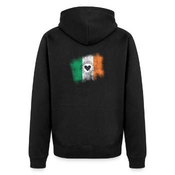 Ireland Flag | Made With Love Retro Design - Unisex Premium Organic Zip Hoodie - black - Back - Nico (187cm)