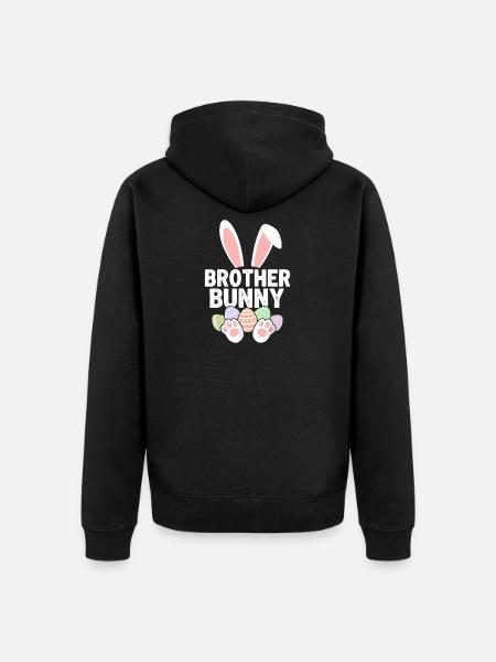 Brother Bunny Easter Eggs Collection - Unisex Premium Organic Zip Hoodie - black