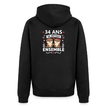 34 Ans De Bêtises Ensemble - Veste à capuche bio Premium Unisexe - noir - Dos - Nico (187cm)