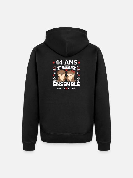 Loutres 44 Ans Ensemble - Veste à capuche bio Premium Unisexe - noir