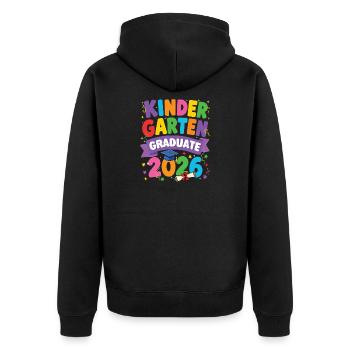 Kindergarten Graduate 2026 Class Grad - Unisex Premium Organic Zip Hoodie - black - Back - Nico (187cm)