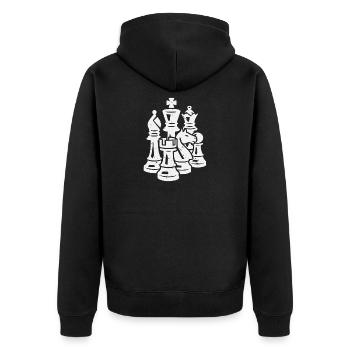 Chess Chess Pieces Chess Players - Unisex Premium Organic Zip Hoodie - black - Back - Nico (187cm)