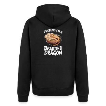 Bearded Dragon Sayings Funny Bearded Dragon Gift - Unisex Premium Organic Zip Hoodie - black - Back - Nico (187cm)