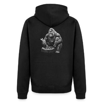 Gorille - Veste à capuche bio Premium Unisexe - noir - Dos - Nico (187cm)