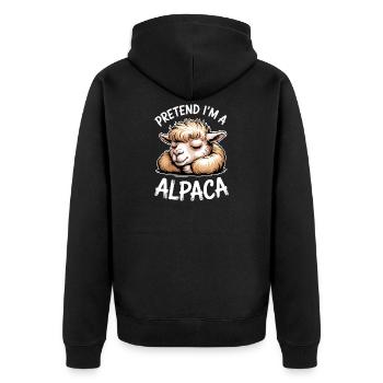 Alpaca Sayings Alpaca Funny Alpaca Gift - Unisex Premium Organic Zip Hoodie - black - Back - Nico (187cm)