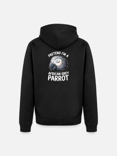 Graupapagei Sprüche Lustiges Graupapagei Geschenk  - Unisex Premium Bio Zip Hoodie - Schwarz