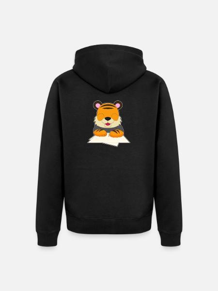 Tiger Student Pencil School - Unisex Premium Organic Zip Hoodie - black