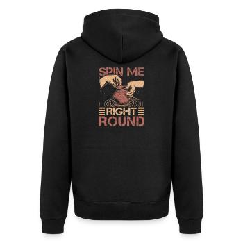 Gifts For Pottery Makers Spin Me Right Round - Unisex Premium Organic Zip Hoodie - black - Back - Nico (187cm)