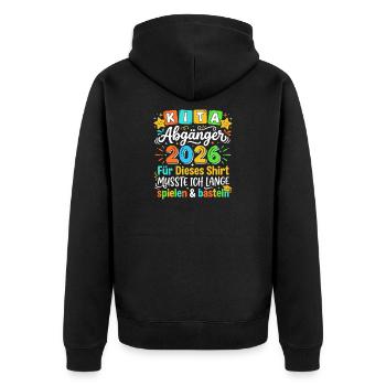 Kita Abschluss 2026 Shirt Design - Unisex Premium Bio Zip Hoodie - Schwarz - Hinten - Nico (187cm)