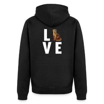 Mongoose's Mongoose - Unisex Premium Organic Zip Hoodie - black - Back - Nico (187cm)