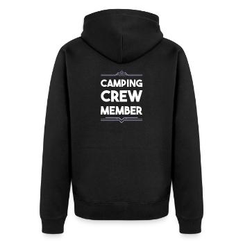 Camping Crew - Unisex Premium Bio Zip Hoodie - Schwarz - Hinten - Nico (187cm)