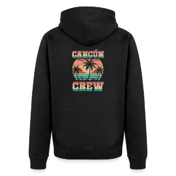 Cancun Crew - Unisex Premium Bio Zip Hoodie - Schwarz - Hinten - Nico (187cm)