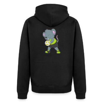 Maus Volleyballspieler Volleyball - Unisex Premium Bio Zip Hoodie - Schwarz - Hinten - Nico (187cm)