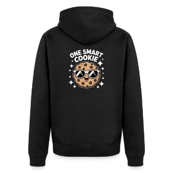 One Smart Cookie - Schlauer Keks mit Brille - Unisex Premium Bio Zip Hoodie - Schwarz - Hinten - Nico (187cm)