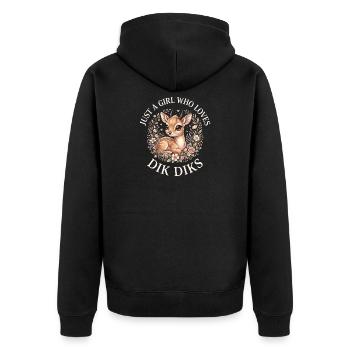 Just a girl who loves Dikdiks. - Unisex Premium Organic Zip Hoodie - black - Back - Nico (187cm)
