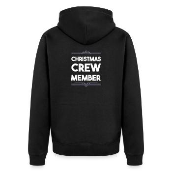 Christmas Crew - Unisex Premium Organic Zip Hoodie - black - Back - Nico (187cm)