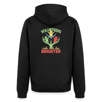 L’appréciation des bénévoles rend chaque jour plus lumineux - Veste à capuche bio Premium Unisexe - noir - Dos - Nico (187cm)
