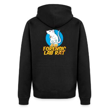 Ratte Hausratte Rattenbesitzer Rattenliebhaber - Unisex Premium Bio Zip Hoodie - Schwarz - Hinten - Nico (187cm)