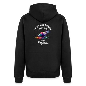 Pigeon Therapy Art - Veste à capuche bio Premium Unisexe - noir - Dos - Nico (187cm)