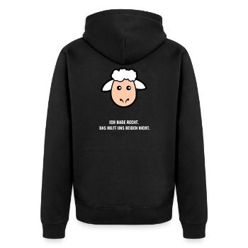 Ich Habe Recht. Das Hilft Uns Beiden Nicht. - Unisex Premium Bio Zip Hoodie - Schwarz - Hinten - Nico (187cm)