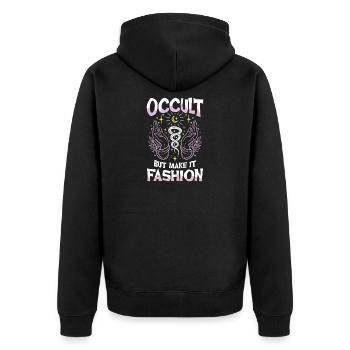 Occult But Make It Fashion Occult Esoteric Witch - Unisex Premium Organic Zip Hoodie - black - Back - Nico (187cm)