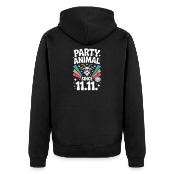 Karneval Party Kölner Animal Since 11.11. Köln - Unisex Premium Organic Zip Hoodie - black - Back - Nico (187cm)