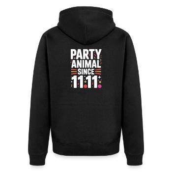Karneval Party Kölner Animal Since 11.11. Köln - Unisex Premium Organic Zip Hoodie - black - Back - Nico (187cm)