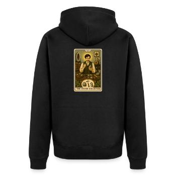 Stone Collector | Minerals Tarot - Unisex Premium Organic Zip Hoodie - black - Back - Nico (187cm)