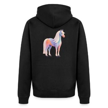 Cheval - Veste à capuche bio Premium Unisexe - noir - Dos - Nico (187cm)