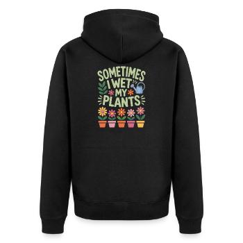 Zimmerpflanzen Sprüche Lustiges Blumen Geschenk - Unisex Premium Bio Zip Hoodie - Schwarz - Hinten - Nico (187cm)