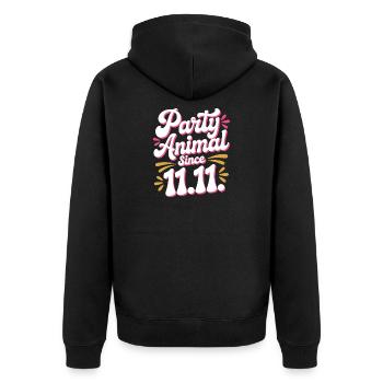 Karneval Party Kölner Animal Since 11.11. Köln - Unisex Premium Organic Zip Hoodie - black - Back - Nico (187cm)