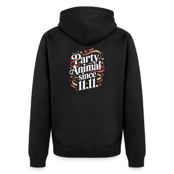 Karneval Party Kölner Animal Since 11.11. Köln - Unisex Premium Organic Zip Hoodie - black - Back - Nico (187cm)
