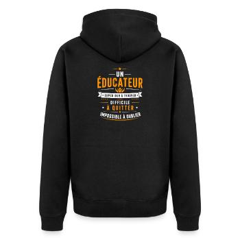 Éducateur Inoubliable - Difficile à Quitter - Veste à capuche bio Premium Unisexe - noir - Dos - Nico (187cm)