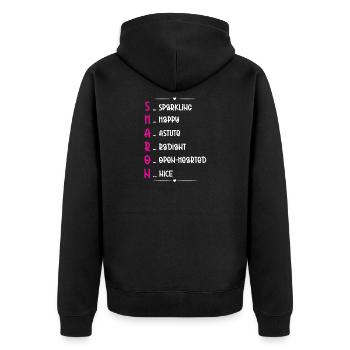 Poème du Nom Sharon - Veste à capuche bio Premium Unisexe - noir - Dos - Nico (187cm)