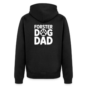 Papa de chien en famille d’accueil - Cadeau adopté par un chien - Veste à capuche bio Premium Unisexe - noir - Dos - Nico (187cm)