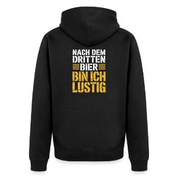 Bier Nach Dem Dritten Bier Lustig JGA Party Malle - Unisex Premium Bio Zip Hoodie - Schwarz - Hinten - Nico (187cm)