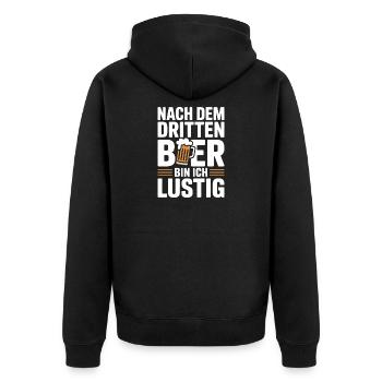 Bier Nach Dem Dritten Bier Lustig JGA Party Malle - Unisex Premium Bio Zip Hoodie - Schwarz - Hinten - Nico (187cm)