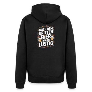 Bier Nach Dem Dritten Bier Lustig JGA Party Malle - Unisex Premium Bio Zip Hoodie - Schwarz - Hinten - Nico (187cm)