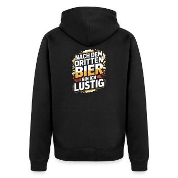 Bier Nach Dem Dritten Bier Lustig JGA Party Malle - Unisex Premium Bio Zip Hoodie - Schwarz - Hinten - Nico (187cm)