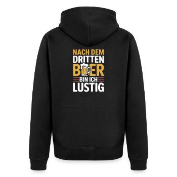 Bier Nach Dem Dritten Bier Lustig JGA Party Malle - Unisex Premium Bio Zip Hoodie - Schwarz - Hinten - Nico (187cm)