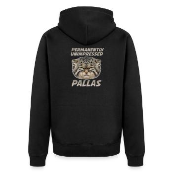 Pallas Katze Manul Cat Définitivement Indifférent - Veste à capuche bio Premium Unisexe - noir - Dos - Nico (187cm)