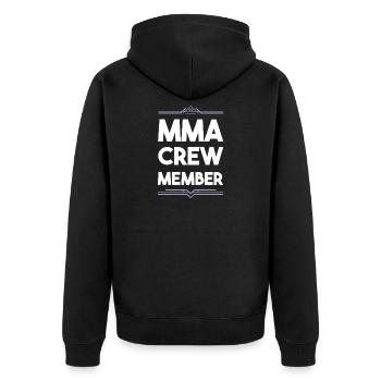 Mma Crew - Unisex Premium Organic Zip Hoodie - black - Back - Nico (187cm)