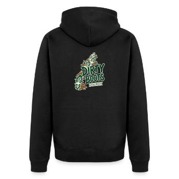 Dirty Boots Good Mood Hiking Trail Adventure Quote - Unisex Premium Organic Zip Hoodie - black - Back - Nico (187cm)