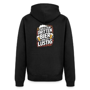 Bier Nach Dem Dritten Bier Lustig JGA Party Malle - Unisex Premium Bio Zip Hoodie - Schwarz - Hinten - Nico (187cm)