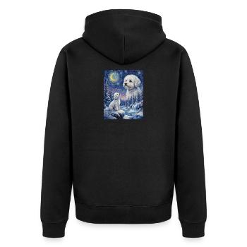 Hurlant à la Lune Mème Chien Bichon Frisé - Veste à capuche bio Premium Unisexe - noir - Dos - Nico (187cm)